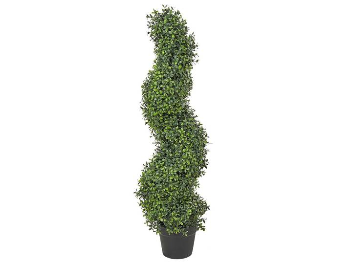 KUNSTPFLANZE im Blumentopf 98 cm Grün/Schwarz Buxus Spiral Tree