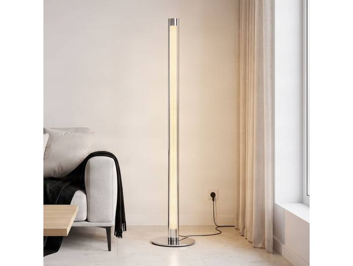 Hadis Lampadaire White/Chrome - Lindby - Salon / séjour - Moderne - Plastique - À ampoule unique