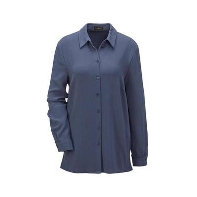 Kurzjacke GOLDNER "Kurzgröße Leichte Blusenjacke in pflegeleichter Qualität", Damen, Gr. 21, grau (taubenblau), Obermaterial: 97% Polyester PES. 3% Elasthan EL., weit Manschette, Jacken Kurzjacke, Stretchbequeme Passform