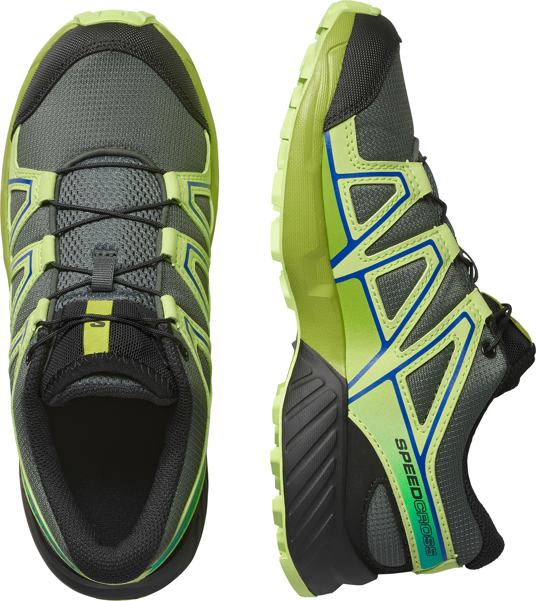Wanderschuh SALOMON "SPEEDCROSS J", Kinder, Gr. 34, atmungsaktiv, grün (urban chic, sharp grün, schwarz citron), Synthetik, Textil, Schuhe Wanderschuh, wasserdicht urban chic, sharp grün, schwarz citron 34, atmungsaktiv