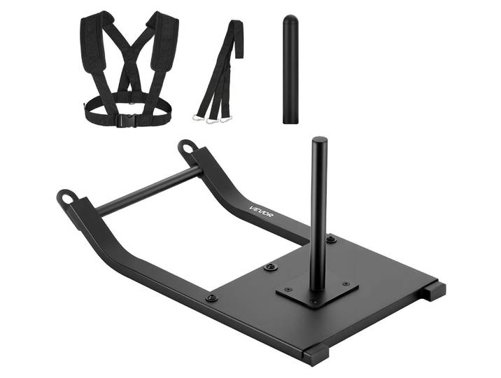 VEVOR Traîneau de poids Traîneau de force\, traîneau de musculation fitness pour améliorer la vitesse lors d'exercices sportifs\, appareil de fitness avec sangle\, compatible avec les disques de poids 25/51 mm