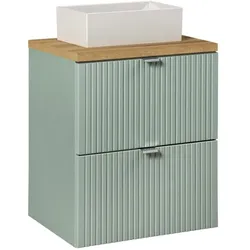 WASCHTISCH 50.4cm Jade Grün und Holz