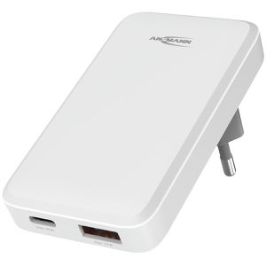 Ansmann USB-Ladegerät Wall Charger 265PD, 65 Watt, 1x USB-C und 1x USB-A, 2 Ports, Schnellladegerät