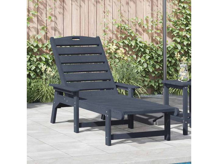 vidaXL Sonnenliege Marineblau HDPE