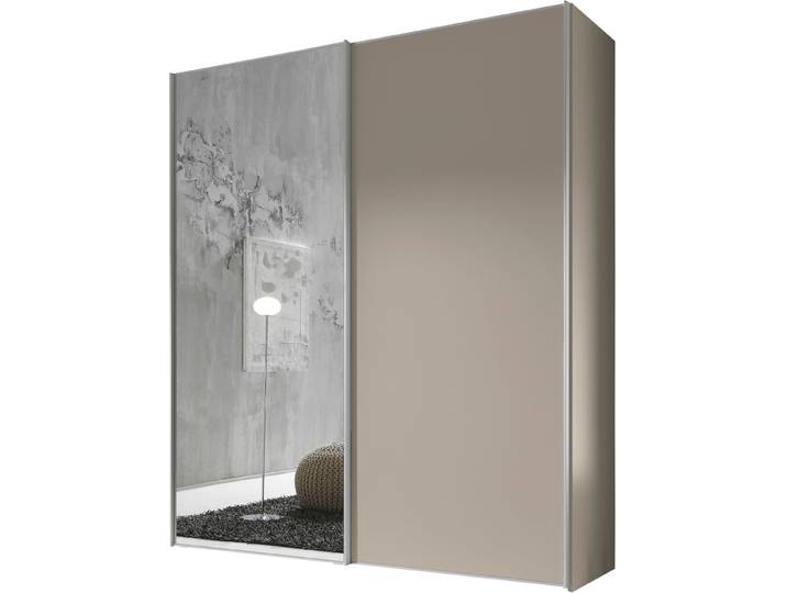 Schwebetürenschrank, Beige, 200x222x68 cm, Holzwerkstoff, Spiegeltüre, Modern, Staud