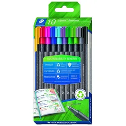 STAEDTLER Fineliner triplus 334 RC10 sortiert 10 Stück