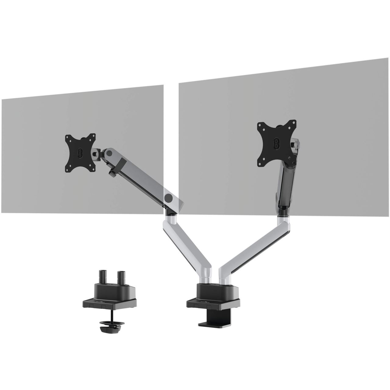 Durable Monitorhalt. SELECT PLUS m Arm f 2 Mon. Tischb. Sil.