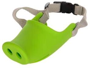 Inspired Finds PigSnout Adjustable Breathing Mask For Puppy Cute Anti Bite, Anti Ingestion Pet Muzzle green m