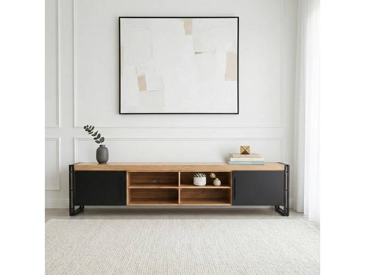 Meuble TV en bois et métal 220 cm - Liverpool