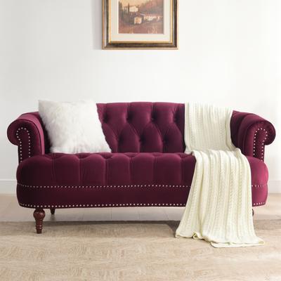 Taylor "La Rosa 68.5"" Victorian Tufted Chesterfield Loveseat"