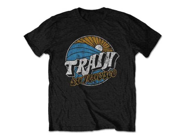 Train T Shirt Wave Band Logo retro vintage nieuw Officieel Mannen Zwart S