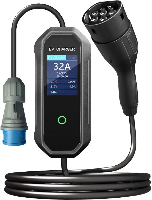 INF EV-Ladegerät, 32 A 7 kW tragbares EVSE, Typ 2-Ladegerät für Elektrofahrzeuge, 5 m