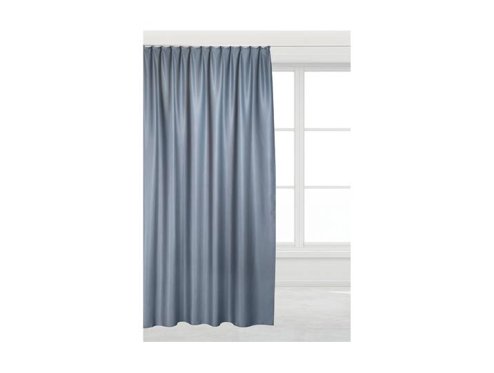 Verdunkelungsvorhang Casa Leon mit Faltenband 300 cm x 245 cm , blau (grau), B:300cm H:245cm, Polyester, Gardinen, Verdunkelungsvorhang, Verdunkelnder Fertigvorhang