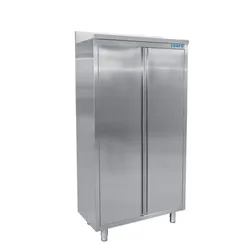 SARO Edelstahlhochschrank mit 3 Böden und 2 Flügeltüren, 1000mm