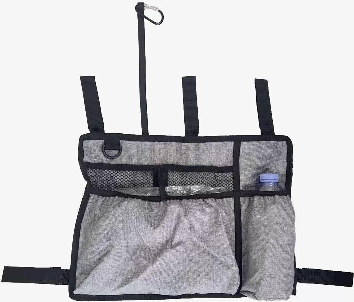 INF Hänge-Rollstuhl-/Strandkorb-/Kinderwagen-Seitentasche - Mobilitätshilfe-Organizer Grau
