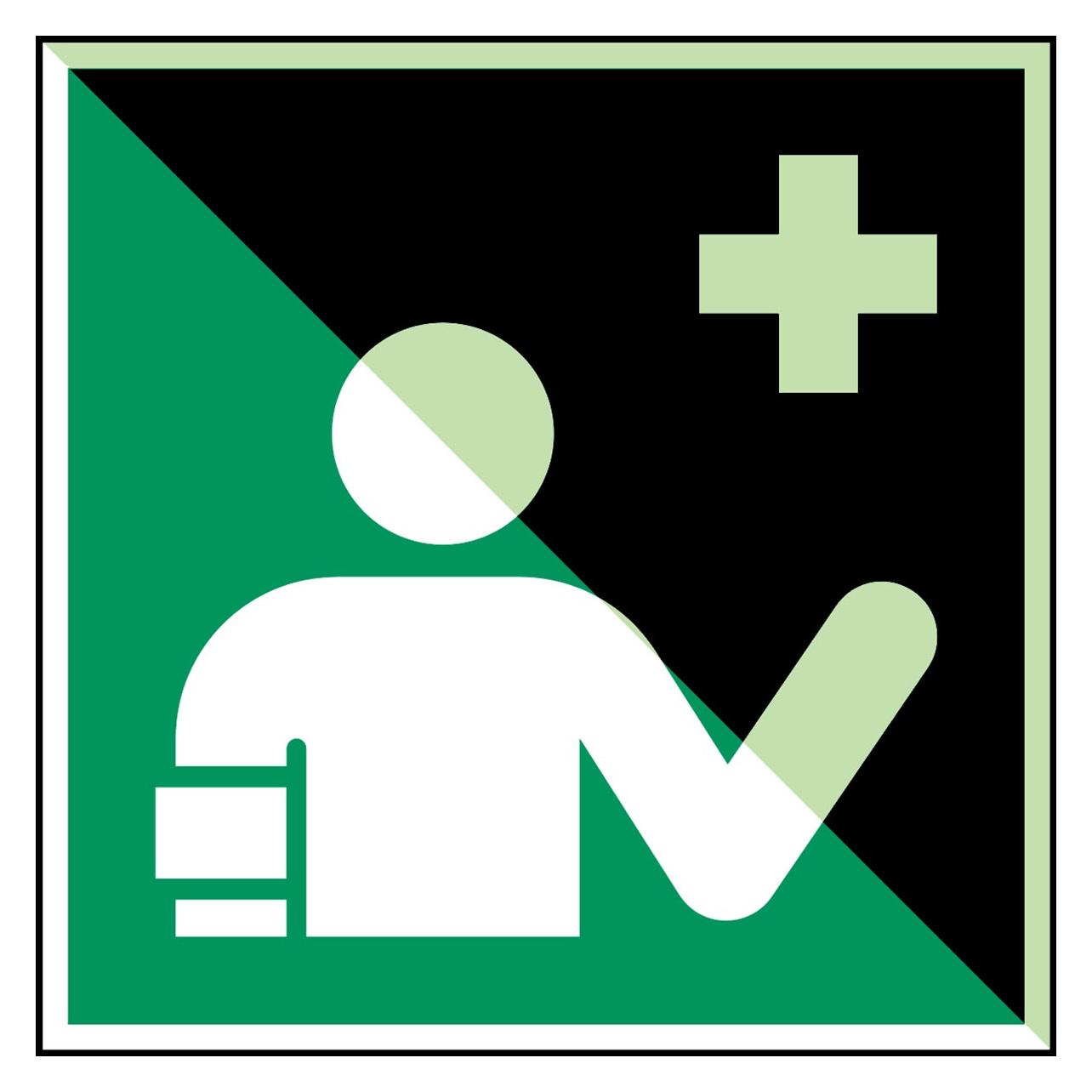 Brady ISO Safety Sign - First aid (E/E064/NT/PP-PHOLUMB-300X300-1)