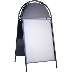 Sprintis Kundenstopper Steel-Stop, DIN A1, 22 mm Profil, Metallrückwand, mit Topschild, schwarz