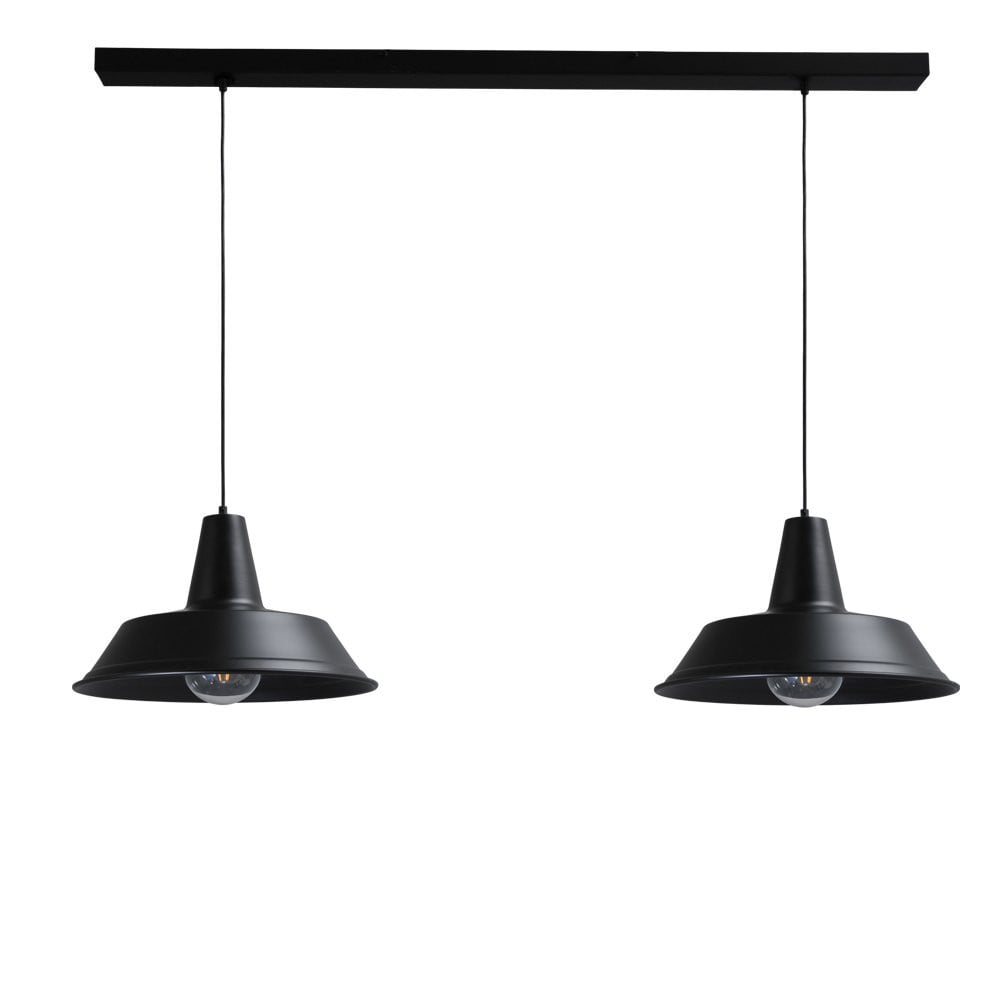 Masterlight Industria retro eettafellamp - Zwart - Metaal