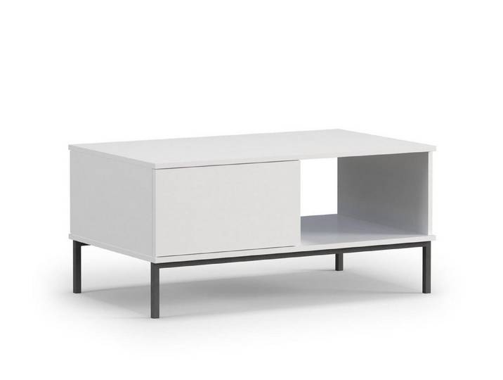 Beautysofa Couchtisch Querty 80 PL-03-JPC, 2Schubladen, Methode push to open , Metallbeine (Breite 100 cm, weiße, schwarze oder hikora), inklusive 2x Schubladen mit Methode push to open , mit Metallbeine