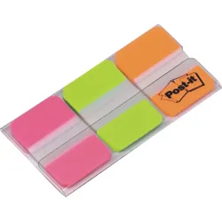 Post-it Haftstreifen Index Strong 3x22 Streifen Set mit pink grün orange Packung mit 6 Stück