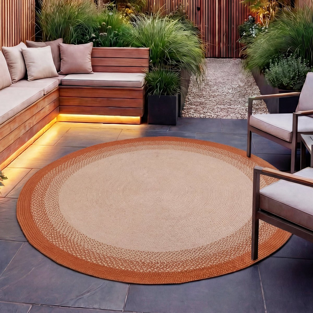 Studio Clarice Rond Buitenkleed Florence Terracotta Ø230cm