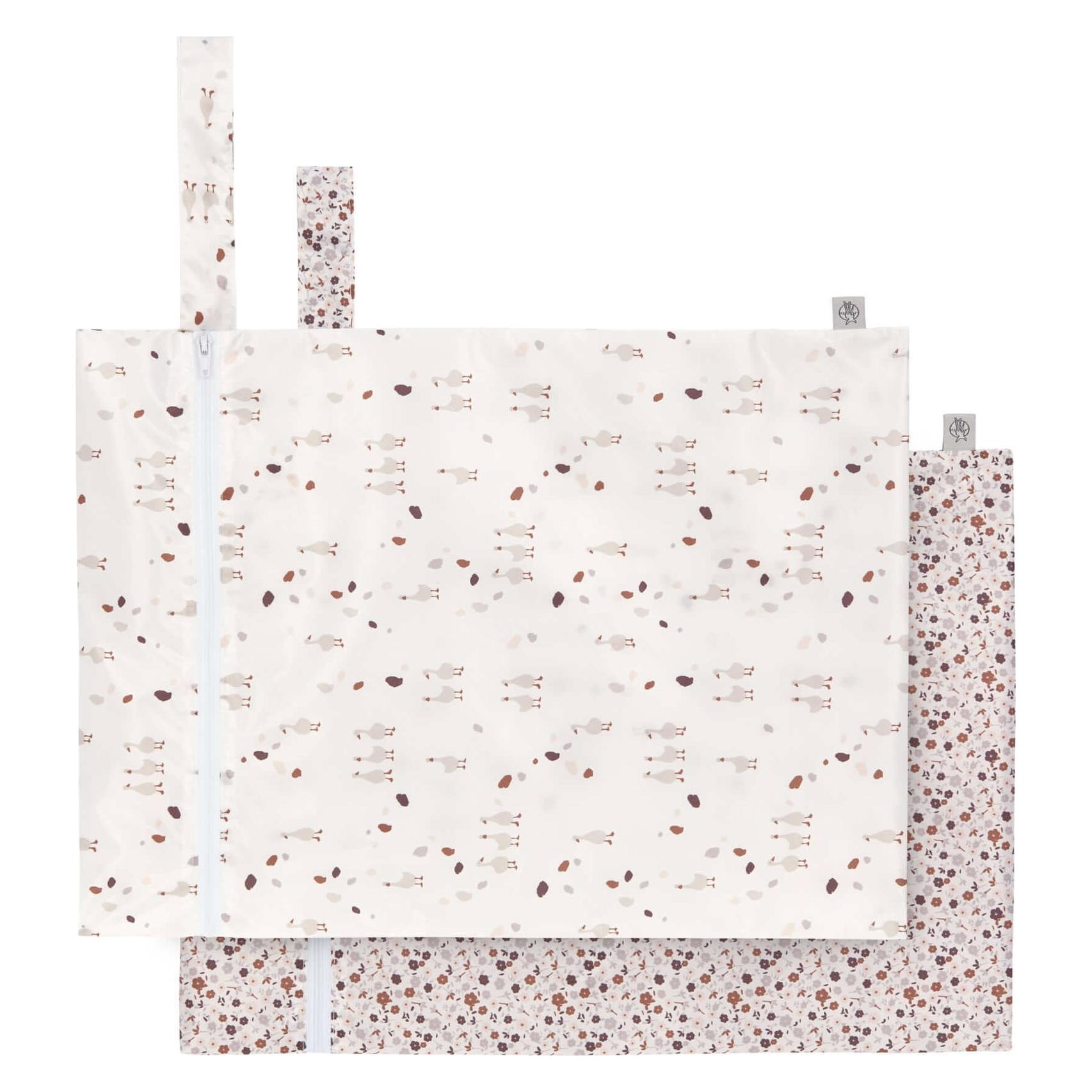 Lässig Nasstasche wiederverwendbar für Kind Baby 2 Stück/Wet Bag Tiny Farmer Flowers/Goose (72752541)