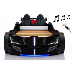 Autobett Kinder 90x200 Jungen LED Leuchte Unterbodenbeleuchtung Sound Fernbedienung