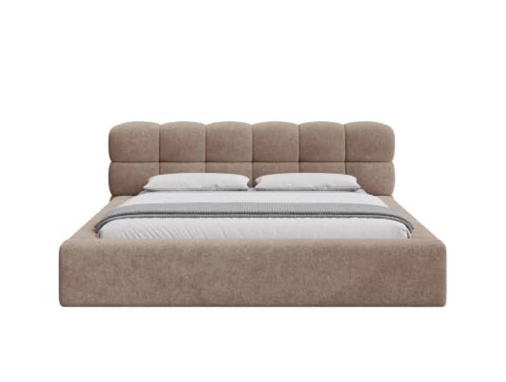 Chilly. Möbel Design Bett Milan - Komfort Polsterbett mit Bettkasten, Metallrahmen, Stauraum und gepolstertem Kopfteil - 180x200 cm - Monte Braun