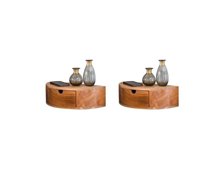 Lot de 2 chevets suspendus 1 tiroir 40x20x12 cm en acacia naturel