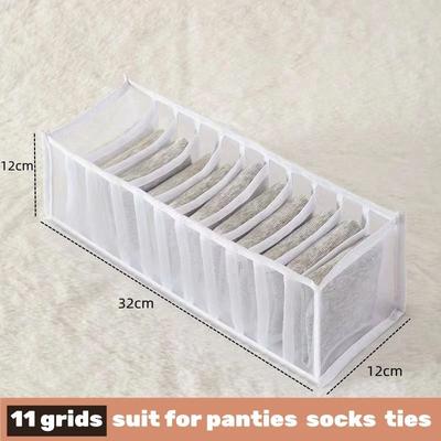 Wardrobe Hanging Storage Bag Organizer Collapsible Closet Shelf white 11 Grid