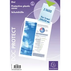 Exacompta Packung mit 10 Stück Schutzhüllen einfach aus glattem PVC 150μ, für Format 24x32cm