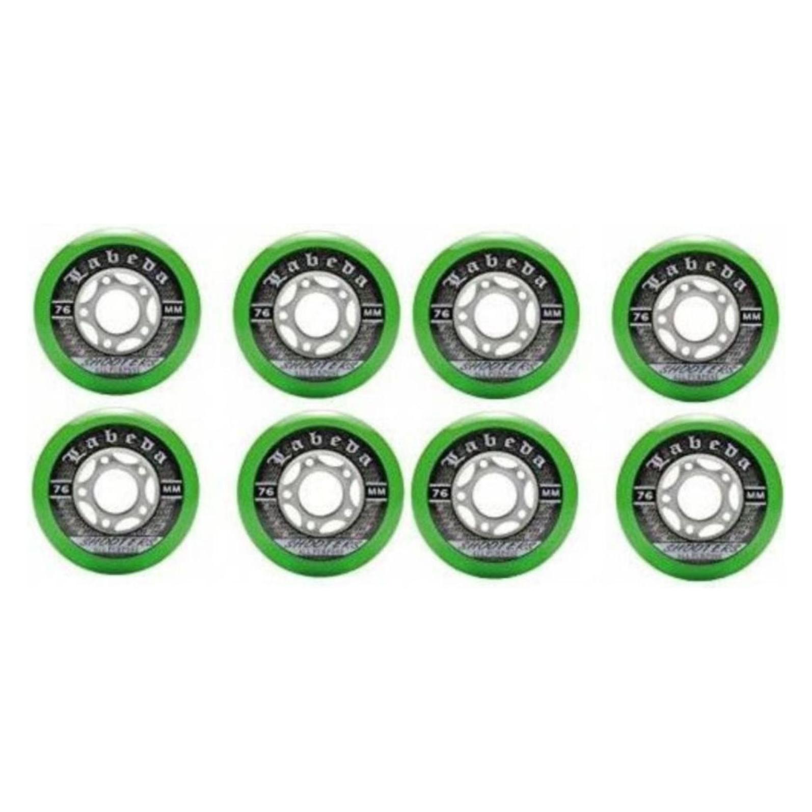 Labeda Shooter 8er-Pack Rollhockey-Räder (Grün, 72 mm) (72 mm) (Labeda)