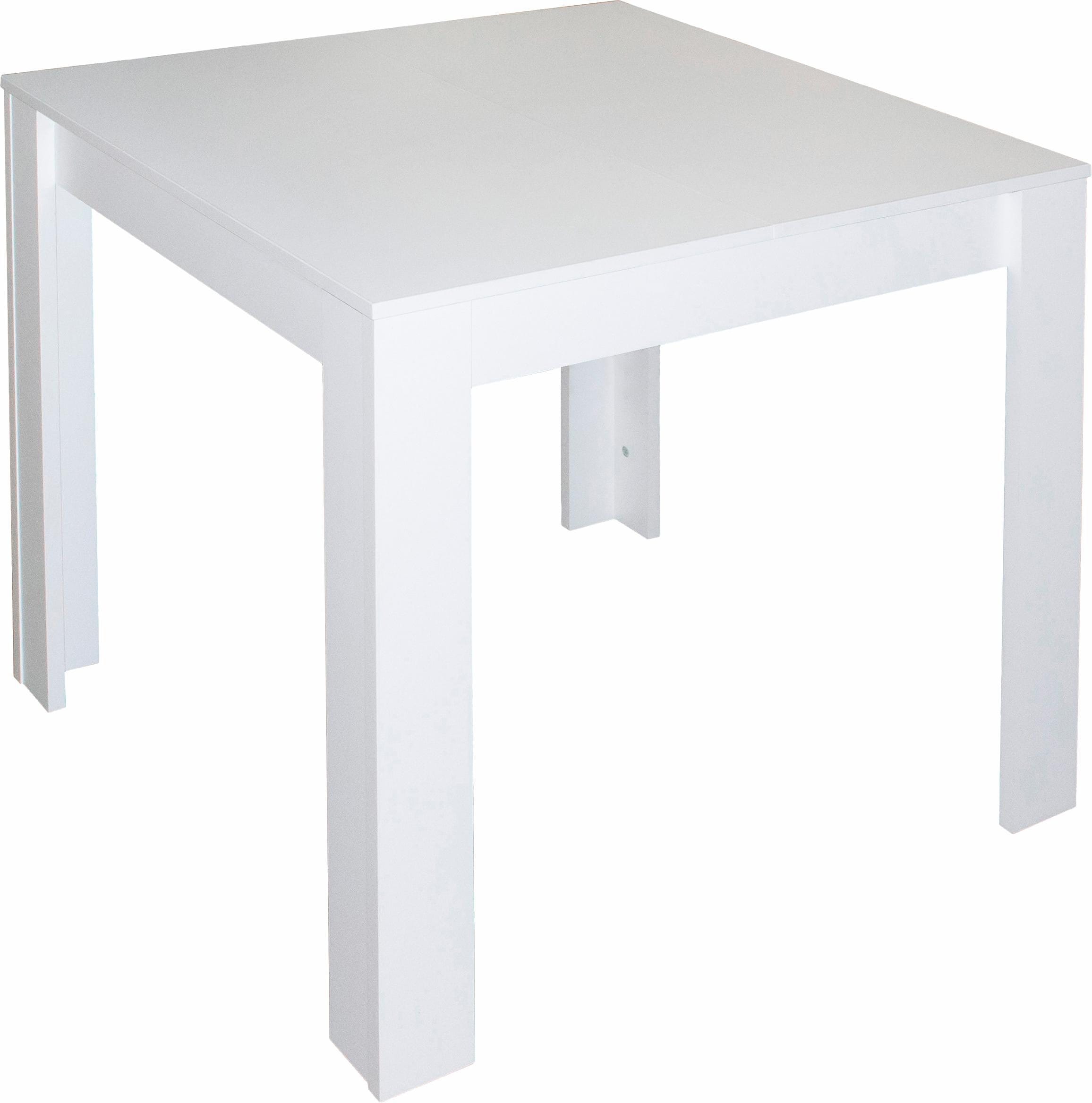 Esstisch MÄUSBACHER, weiß (weiß matt), B:80cm H:75cm T:80cm, Tische, Esstisch, Breite 80/110/120 cm mit Auszug