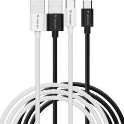 VERBATIM 32393 - Sync- & Ladekabel, USB-A -> USB-C, 1 m, 2er Pack