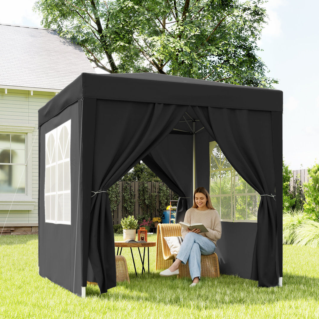 Dakota Fields 2m x 2m Steel Pop-Up Gazebo Black