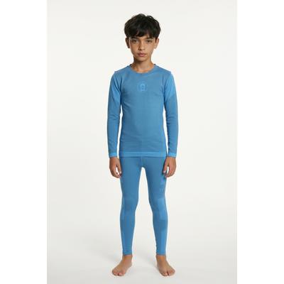 Thermounterwäsche-Set TROLLKIDS "KIDS HEMSEDAL BASELAYER SET", Mädchen, Gr. 128, blau (azure blau), Jersey, Obermaterial: 72% Polyamid, 20% Polypropylen, 8% Elasthan, Bekleidungssets