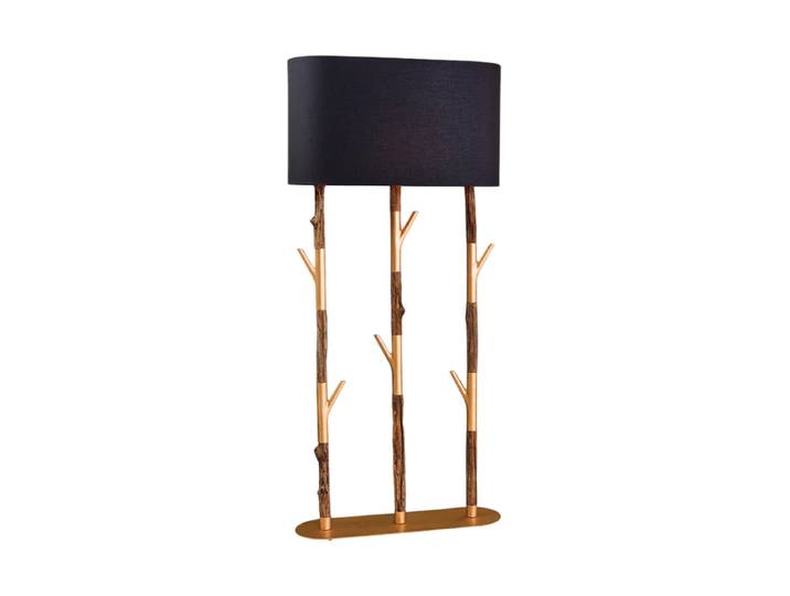 Handgefertigte Design Stehlampe „Wardrobe“ Natural, Schwarz, Gold Invicta Interiors