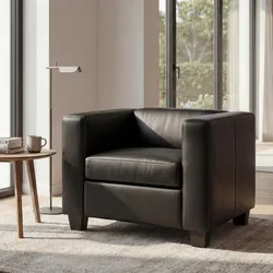 Sessel Loungesessel Lille ~ Kunstleder, schwarz
