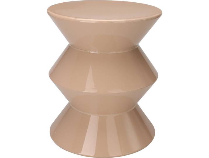 Home Styling Collection Säulentisch metallisch Gisa Nature desert sand 31/31/36,5 cm, Beige, Metall, Rund, 31x36.5x31 cm, Wohnzimmer, Wohnzimmertische, Beistelltische