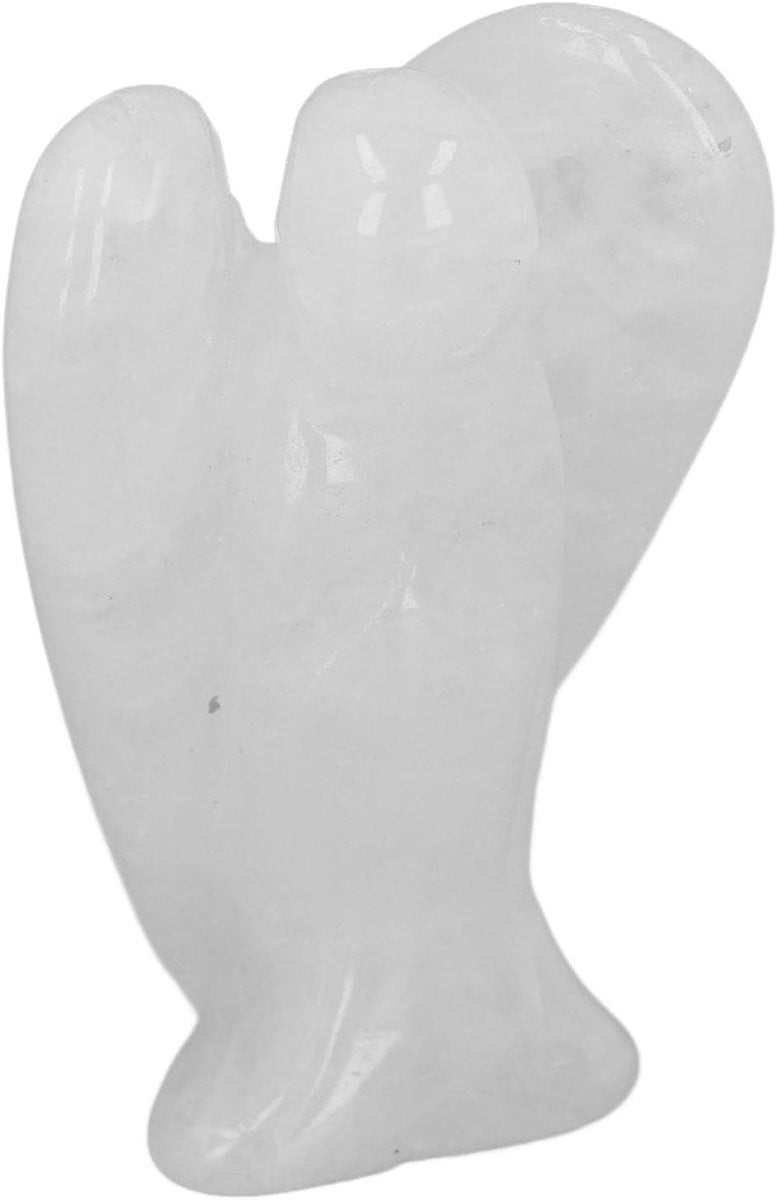 Wit Kristallen Engel Beeldje - Decoratief Beschermengel Figuur voor op Tafel - 5 cm