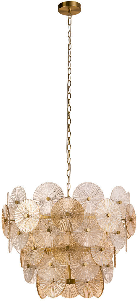 Canora Grey Siobhan 9 - Light Waggon Wheel Chandelier Plated Satin 50cm H X 64cm W X 64cm D