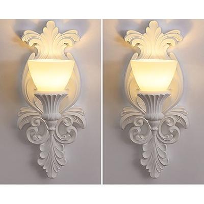 LED-Innenwandleuchte 3-Farben-Lichtquelle Französisch Retro Nordischer Stil Luxus Geschnitzt Dekorativ Für Café Schlafzimmer 110-240V
