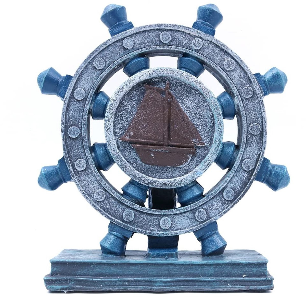 SPHProducts Resin Roer Figurine - Blauwe Nautische Decoratie voor Huis en Tuin