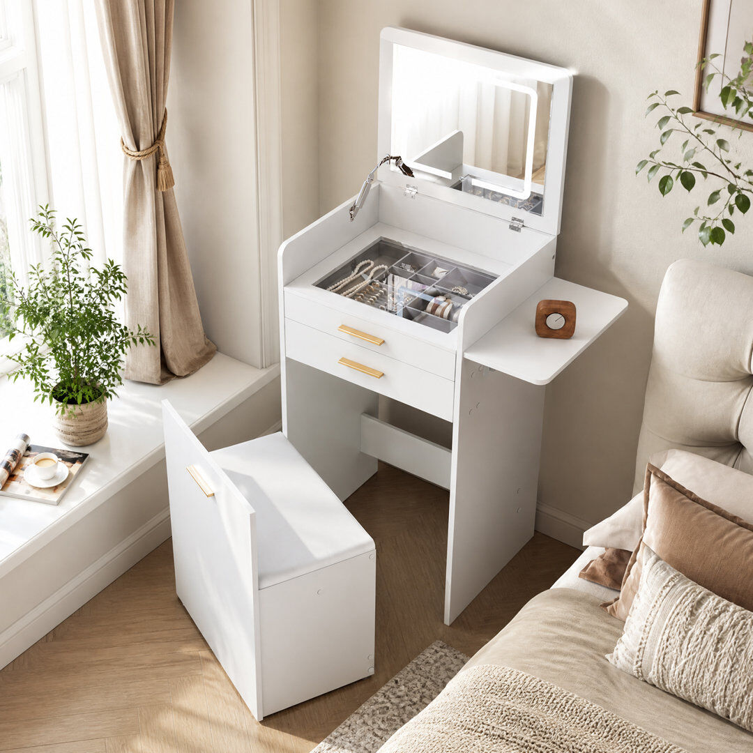 Metro Dressing Table White 87.2cm H X 47cm W X 40cm D