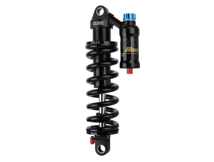 Caimcie Mountainbikes Verstellbarer Hinterer Stoßdämpfer 190/210/230mm 550 Lbs Feder 50/55/65mm Federweg Rückprall/Kompression/Vorspannung/Luftdruck (200–300 PSI) A,230/60mm