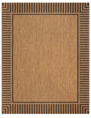 Gertmenian Paseo Kiano Modern Stripe Border Polypropylene Flatweave Indoor/ Outdoor Area Rug