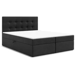 BOXBETT GALATA 160x200 cm mit Bettkasten und Matratze - Schwarz + TOPPER
