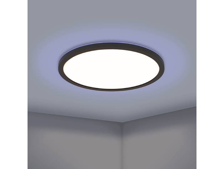 Plafonnier LED rond Ø 30cm Noir/Noir polycarbonate LED Module LED