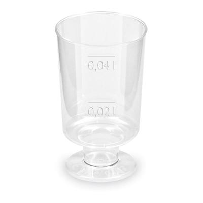 VEPATIM 80x Schnapsglas mit Fuß Premium glasklar Shotgläser mit Eichstrich 2cl/4cl