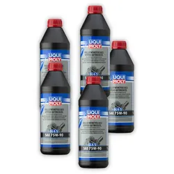 5x Getriebeöl LIQUI MOLY 1024 Hypoid (GL4/5) 75W-90 vollsynthetisch Schalt Neben 1L